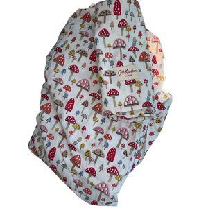 Kath Kidston red white MUSHROOM print TWIN fitted sheet pillow case 2 pieces